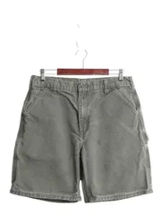 【お得なクーポン配布中!】 US企画 カーハート ダック ペインター ショートパンツ メンズ 34 コットン ショーツ 短パン ワーク ヘビーウェイト 廃盤 MOS モス グリーン