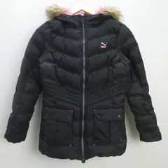 D■プーマ/puma フード付き ダウンジャケット JKT【S】黒/LADIES/20【中古】