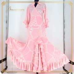 【高い素材】 フラメンコ衣装】ピンク 上下セット ツーピース セットアップ フラメンコ