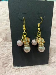 フックピアス  キラキラ  パール  pink  クリスマス