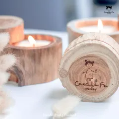 Candle Fu アロマキャンドル ソイワックス ソイキャンドル Lサイズ ポーチ付 大豆 天然木箱入り タイ製