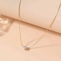 ［プレゼントにも］ダイヤ シンプル ネックレス  錆びにくい ゴールド チェーン おそろい お呼ばれ 鎖骨チェーン プレゼント レディース 20代 30代 40代 50代　agete 4℃ ete lesbonbon