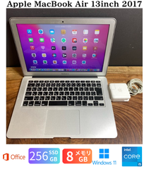 ［美品］Apple MacBook Air 13inch 2017/Core i5 1.8GHz/メモリ8GB/SSD256GB/Windows11/Office 2021/521