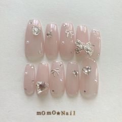 NO.4 ネイルチップ オーダー 韓国 量産型 フレンチガーリー ピンク