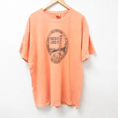 XL/古着 半袖 Tシャツ メンズ HIKED 大きいサイズ コットン クルーネック オレンジ 25jul05 中古