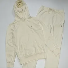 【極美品】POLO RALPH LAUREN 　フーディー プルオーバー パーカー スウェット セットアップ　Sサイズ　アイボリー　ベージュ　上下セット　男女兼用　ユニセックス　ポニー　刺繍