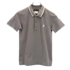 アニエスベー アンファン 半袖ポロシャツ 10ANS グレー agnes b. ENFANT 鹿の子地 ロゴ刺繍 キッズ 【中古】  【230708】 メール便可