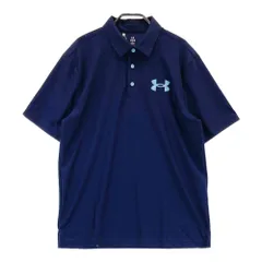 サイズ：L UNDER ARMOUR アンダーアーマー 2024年モデル 半袖ポロシャツ  ネイビー系 [240101435436] ゴルフウェア メンズ ストスト
