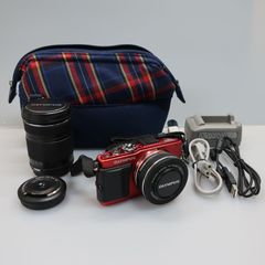 【美品】OLYMPUS PEN Lite E-PL6 ミラーレス一眼カメラ レンズ2本付