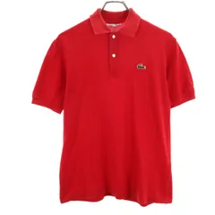 CHEMISE LACOSTE シュミーズラコステ 半袖 ポロシャツ 3 レッド 鹿の子 メンズ 古着