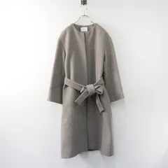 美品 定3.9万 2021AW  ビューティ＆ユース BEAUTY&YOUTH UNITED ARROWS MANTECOノーカラーベルトロングコート XS/グレー【2400014312157】