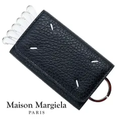 メゾンマルジェラ キーケース 6連 Maison Margiela 4STITCH KEY CHAIN 6 RINGS SA3UA0001 P4455 T8013 4ステッチ ブラック レザー 本革 キーリング キーホルダー