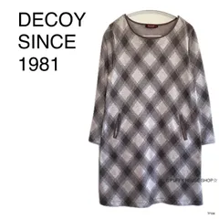 ★美品★ DECOY SINCE 1981 デコイシンスイチキュウハチイチ ワンピース チュニック チェック柄 ポケット付き L ブラウン　送料無料　古着　レディースのサムネイル