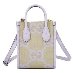 本物 グッチ GUCCI ジャンボGG 2WAY ショルダーバッグ ハンドバッグ ポシェット キャンバス パープル ベージュ 671623 バッグ 中古 【フォロー割】