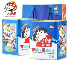 大白兎ミルクキャンディーレトロ缶パッケージ　198g　WHITE RABBIT　懐かしい　麦芽糖　ヌガー