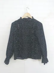 ◇ AS KNOW AS PINKY ドット 水玉 フリル 長袖 ブラウス カットソー ブラック ホワイト レディース P  【1301250000871】