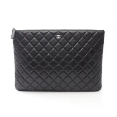 シャネル CHANEL セカンドバッグ クラッチバッグ マトラッセ A82545 ブラック ラムスキン（羊革） マトラッセ クラシックポーチ レディース Used A