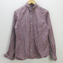 D■USA製■ユナイテッドアローズ/B&Y STEVEN ALAN チェック柄BD長袖シャツ【M】赤/MENS/111【中古】