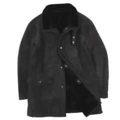 エンポリオアルマーニ EMPORIO ARMANI フェイク ムートンコート ジャケット ボア ファー ミディ丈 アウター ブラック 黒 メンズ レディース