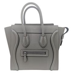 CELINE セリーヌラゲージ マイクロショッパー レザー グレージュ CELINE】セリーヌ ラゲージ マイクロ ショッパー トートバッグ