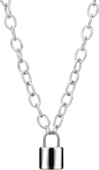 AREUM ネックレス パドロック メンズ レディース 南京錠 鍵 お洒落チェーン 存在感あり かっこいい 51-56cm