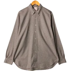 古着 80~90年代 ブルックスブラザーズ Brooks Brothers Madison 長袖 ボタンダウンチェックシャツ USA製 メンズL相当/eaa571363