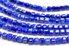 素晴らしい輝き！ ラピスラズリ 2x2mm キューブカット １連（約３８ｃｍ） パワーストーン 天然石 _RG542