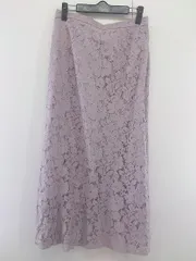 ◇ Ungrid アングリッド バックウエストゴム レース ロング マーメイド スカート サイズ 縦L 横2XL+ パープル レディース P  【1210120006076】