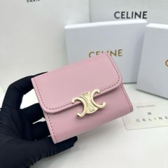 人気色♡CELINE セリーヌ 財布 三つ折り財布 トリオンフ ピンク