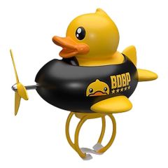 SALUDABLE 自転車 ベル アヒル ロードバイク アクセサリー 子供 プロペラ 可愛い グッズ (ブラック)
