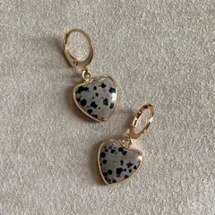 ステンレスフック/ダルメシアンジャスパーピアス.2