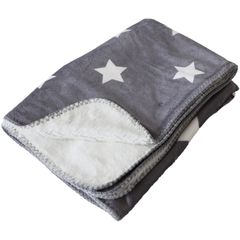 【人気商品】imaa(アイマ) ブランケット ひざ掛け 70cm×100cm [訳あり] クォーターケット 真空圧縮パック ポリエステル 星柄-グレー