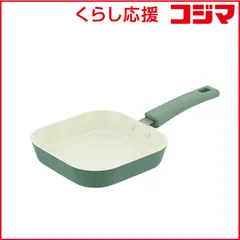 【 新品 未開封 】 ベストコ フライパン グリルパン 14.5cm セラミック ミニ ガス火専用 角形 ミニパン マットグリーン ND-2795 未使用 送料無料のサムネイル