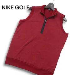 NIKE GOLF ナイキ ゴルフ 秋冬★ 裏起毛 ハーフジップ ボーダー ニット ベスト Sz.M メンズ