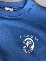 vintage PIONEER SPORTS ジャンヌダルク ST.JOAN OF ARC プリント スウェット 裏起毛 MADE IN USA サイズM 傷ホツレ 06032406　01