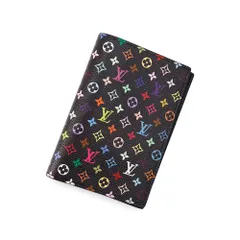 ルイヴィトン モノグラム LV × TM パスポートカバー クーヴェルテュール・パスポール NM  M13414 村上隆コラボ 黒 ブラック