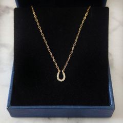 ジュエリーツツミ k10 ダイヤモンドネックレス 馬蹄 ホースシュー