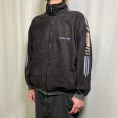 80年代 チュニジア製 adidas アディダス トラックジャケット ベロアジャージ ONE WORLD メンズL相当 