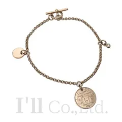 HERMES　エルメス　エクスリブリス　PM　ブレスレット　H120441B　750PG　1Pダイヤモンド0.04ct　＃SH　チェーン　バングル　ラウンド　サークル　Hロゴ　Au750　K18PG　ピンクゴールド　18金【中古】【73474】