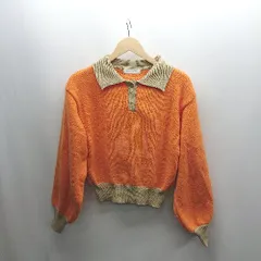◇ ⊇ BONLECILL ボンルシール 長袖 ニット サイズF オレンジ ベージュ レディース E  【1502060033510】
