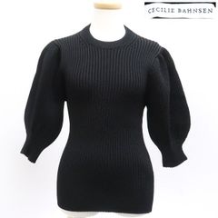 CECILIE BAHNSEN ボリュームスリーブ Maddy Top ニット M/L ブラック 黒 美品 セシリーバンセン ◆送料込◆質屋-10282