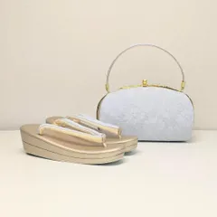 草履バッグセット フォーマル 振袖 帯地 ゴールド 青 フリーサイズ u33-2