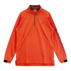 サイズ：M LE COQ GOLF ルコックゴルフ  ハーフジップ 長袖Tシャツ  オレンジ系 [240101459480] ゴルフウェア メンズ ストスト