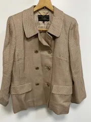 Lelian 千鳥格子柄ジャケット シルク混素材 サイズ11号  M00065