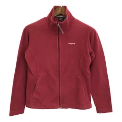 00年代 USA製 patagonia パタゴニア フリースジャケット アウトドア ワンポイントロゴ レッド (レディース M) 中古 古着 R7596