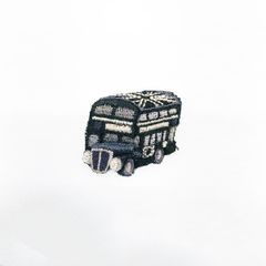 【LM / エルム】ブローチ ロンドンバス (ブラック)  / 立体刺繍アクセサリー 車
