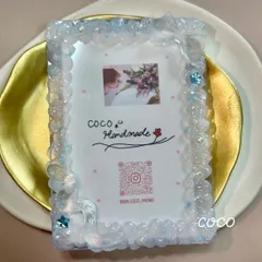 #7 トレカケース　ホイップデコ　レジン　青