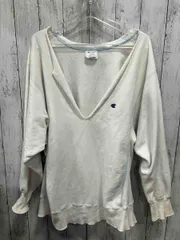 Champion REVERSE WEAVE チャンピオンリバースウィーブ メンズ スウェット USA製 ホワイト 破れ有 リメイク加工 USA製 サイズXL