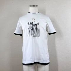 【ニコル】Tシャツ　白　50　福山雅治 コラボ フォトグラフ 写真 半袖 日本製 リンガーTシャツ y2k　グランパコア