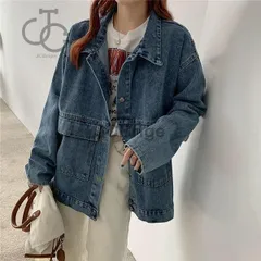 デニムジャケット デニムコート Gジャン レディース デニム 春秋物 春秋服 ジージャン アウター カジュアル ゆったり ショート丈 ゆっとり